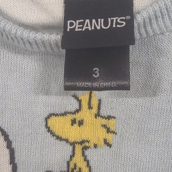 Peanuts Snoopy Women's Crew Neck Sweater - Light Blue and Red - Picture 3 of 6